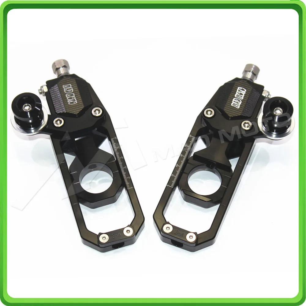 

Motorcycle Chain Tensioner Adjuster with paddock bobbins kit for Suzuki GSXR600 GSX-R750 2006 2007 2008 2009 2010 Black