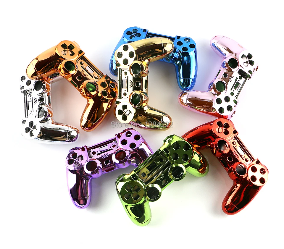 OCGAME-carcasa cromada para mando inalámbrico PS4, 8 colores, sin botón