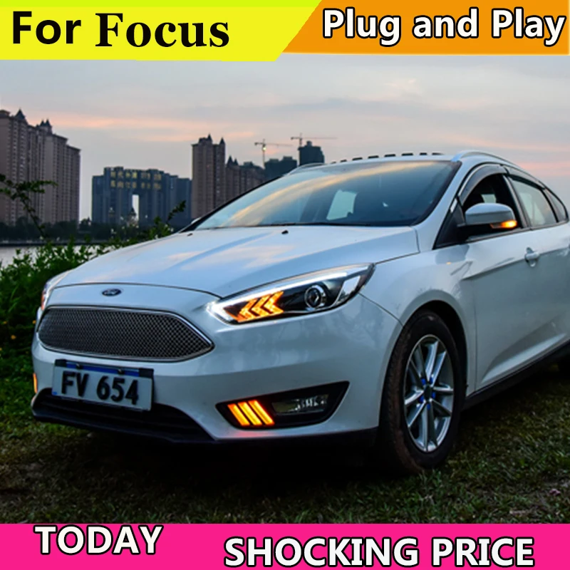 

Car Styling Headlights for Ford Focus 2015-2018 LED Headlight for Focus Head Lamp LED Daytime Running Light LED DRL Bi-Xenon HID