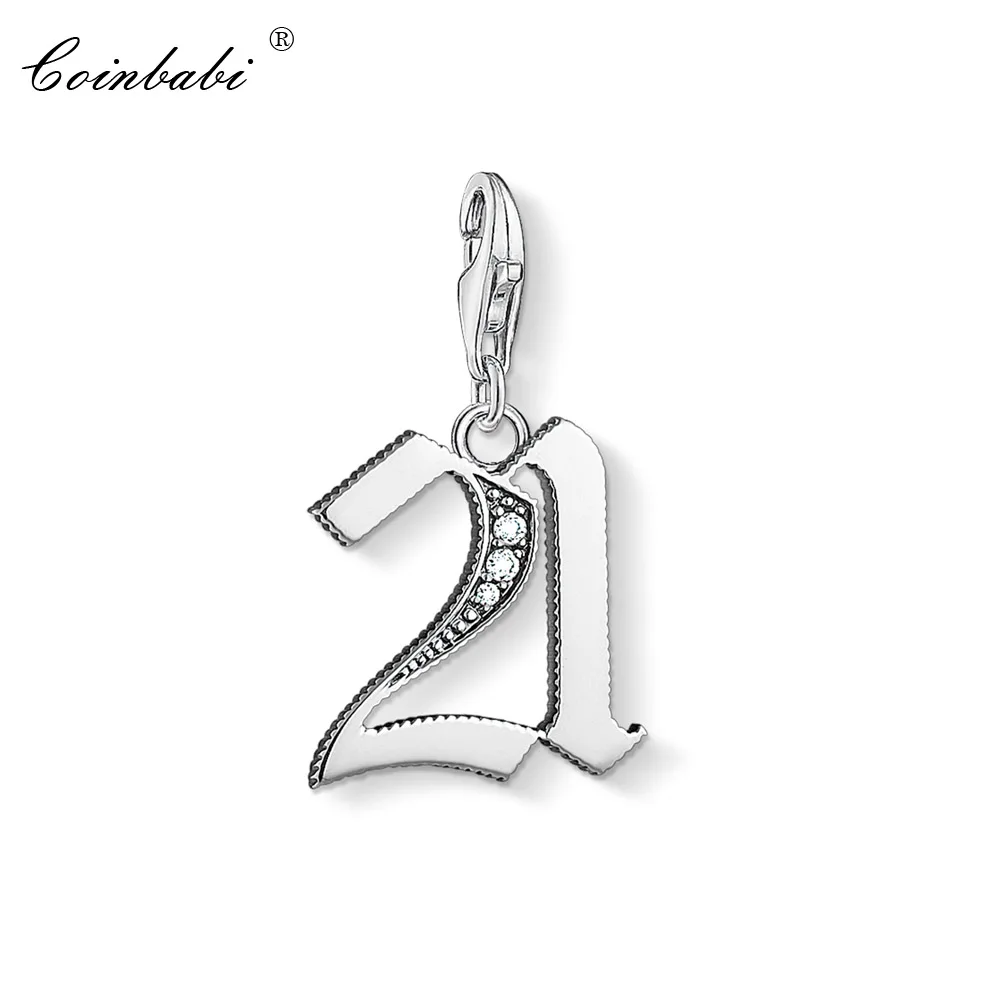 

Charm Pendant Vintage Numbers 21,2019 Fashion Jewelry Lucky Real Authentic 925 Sterling Silver Gift For Women Fit Bracelet