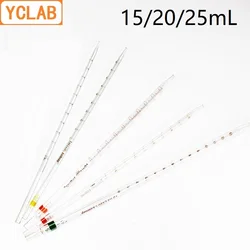 YCLAB 15/20/25mL Measuring Pipettes Glass Class A with Graduation Laboratory Chemistry Equipment