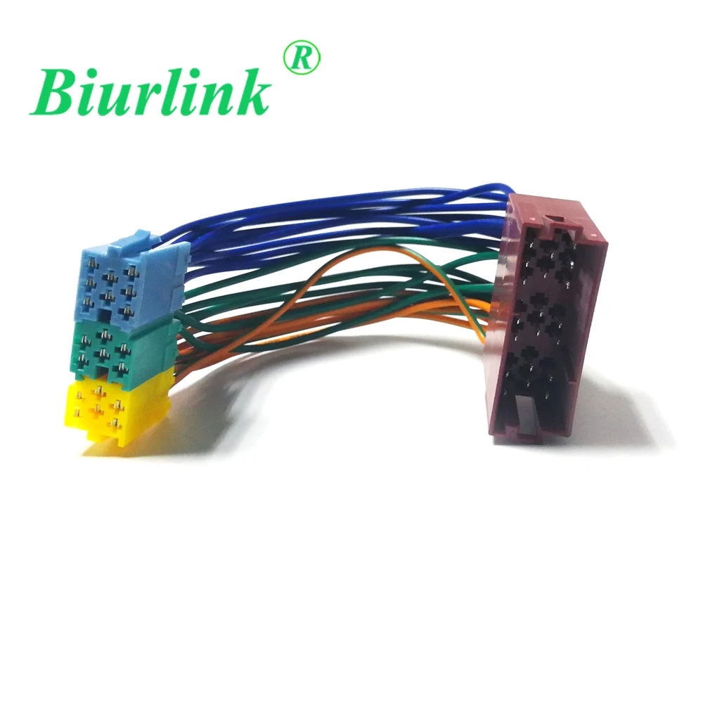 Biurlink Car CD Harness Cable Adaptor Male to Female Mini ISO 20 Pin Connectors for Volkswagen Blaupunkt Becker Concert