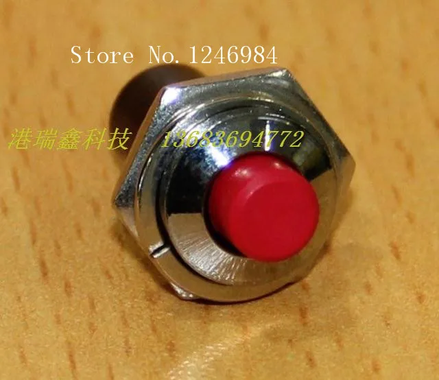 [SA]Taiwan normally open M10 circular red metal no lock button switch reset switch PB605 B by -pass--50pcs/lot