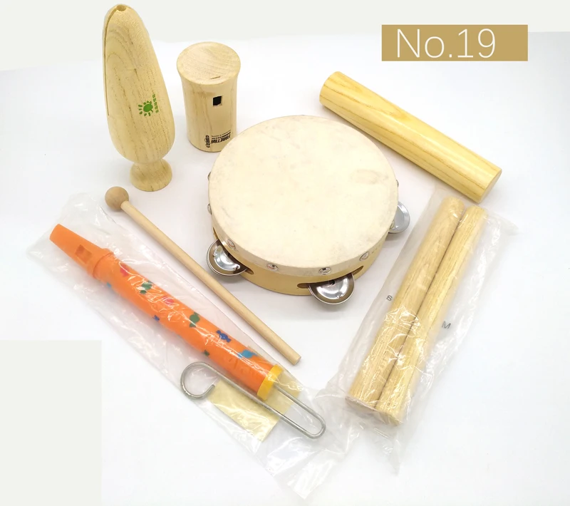 ขายใหญ่ 6Pcใหม่เครื่องดนตรีชุดของเล่นไม้Percussion Instrumentsสำหรับทารกเด็กก่อนวัยเรียนเพลงRhythmการศึกษา