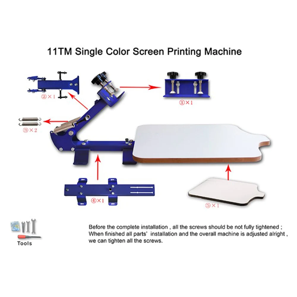 Desk Fixed 1 Color 1 Station T-Shirt Screen Printing Machine