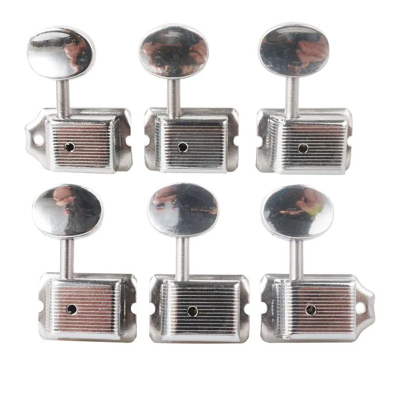 

6R Vintage Style Electric Guitar String Tuning Pegs Silver Tuner Machine Heads For Strat Tele Guitar Accessories