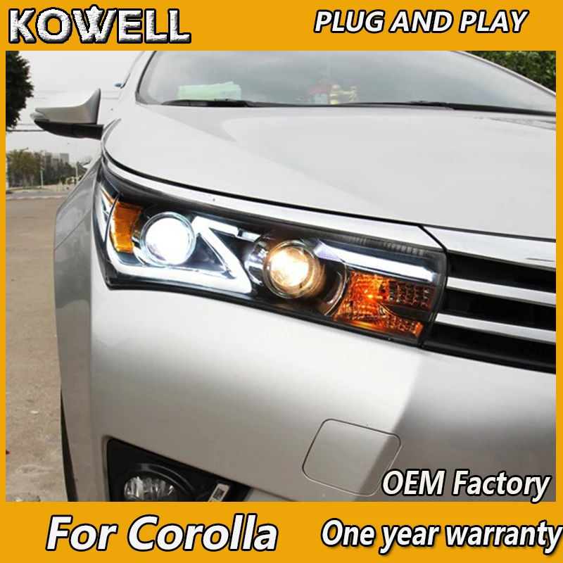 

KOWELL Car Styling for Toyota Corolla Headlights 2014-2015 Altis LED Headlight DRL Bi Xenon Lens High Low Beam Parking Fog Lamp