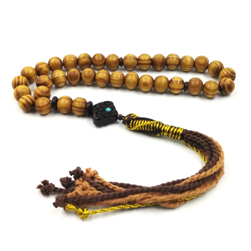 

Beech And Ebony Wood Tasbih 33 66 99 Man's Misbaha Prayer Beads Wood Muslim Rosary back to the future Big Size Islam Rosary