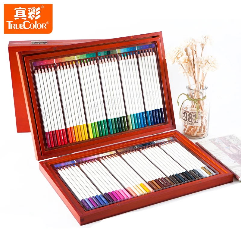 108 colors Wooden Colored Pencil Set Carton Package Oily Coloring Drawing Pencil Pastel Pencils with wood box for package