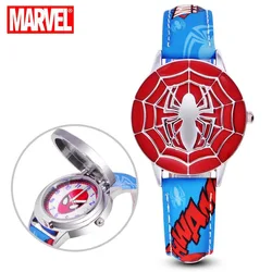 Relojes de Spiderman para niños, reloj de dibujos animados de la Alianza de los vengadores, Capitán América, estudiantes de cuero, Iron man