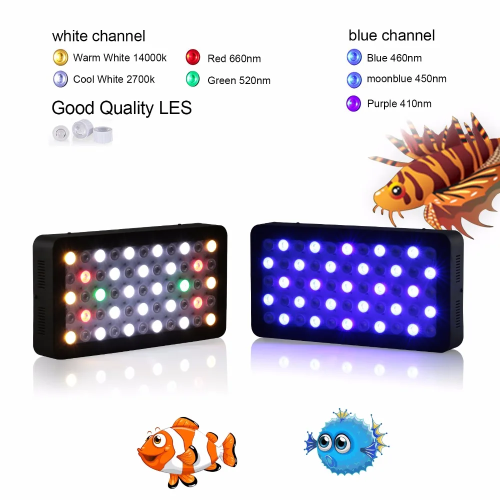 Luz Led regulable de espectro completo de 165w para acuario, iluminación de Coral de arrecife para acuario marino, lámpara Led en Stock en EE. UU./DE/CA/AU