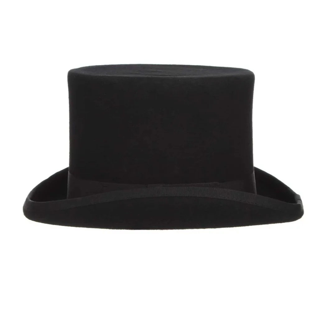 GEMVIE-sombrero de copa de fieltro para hombre y mujer, sombrero de lana 13,5, sombrero Mad Hatter, sombrero de cilindro, sombrero de caballero