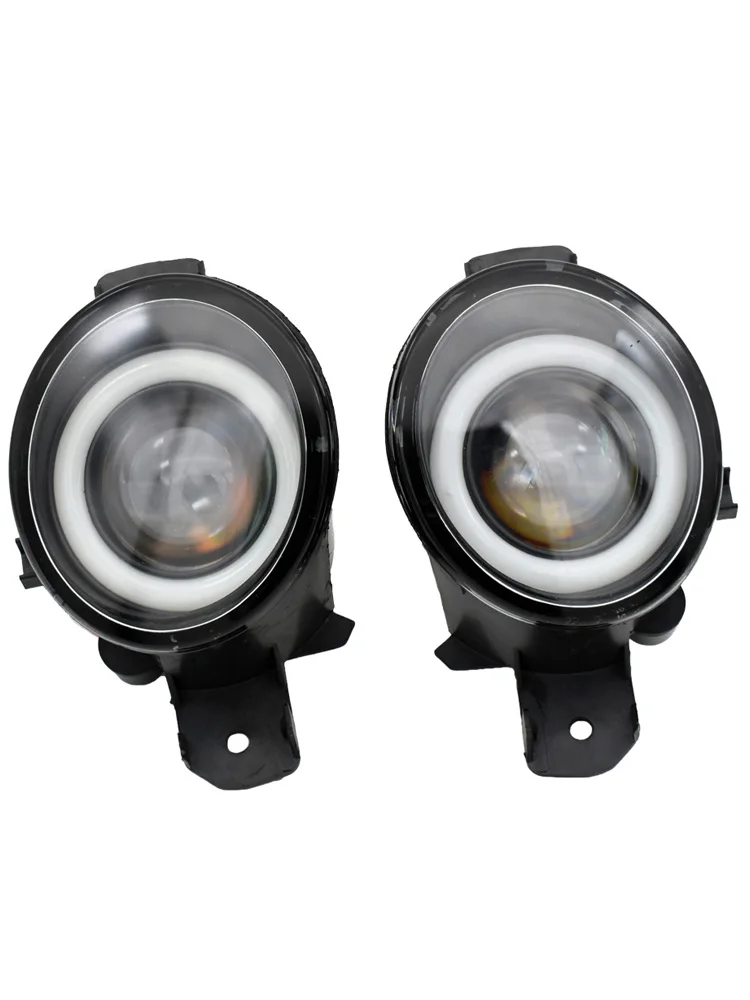 2 SZTUKI Samochodowe światła przeciwmgielne Angel eye+ LED do NISSAN QASHQAI / QASHQAI +2 (J10,JJ10) 2007-12 Lewy prawy przedni zderzak Światła przeciwmgielne — zdjęcie 2