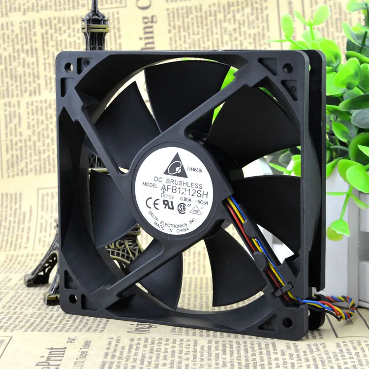 1pcs AFB1212SH 12CM 120MM 1225 12025  120 * 120 * 25MM 12V 0.80A Cooling Fan Good Quality