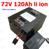 Gtk 72v 120Ah 120A Not 100Ah 100A lithium ion battery pack li ion for 6000W 7000W 8000W bike tricycle Forklift Motocycle AGV