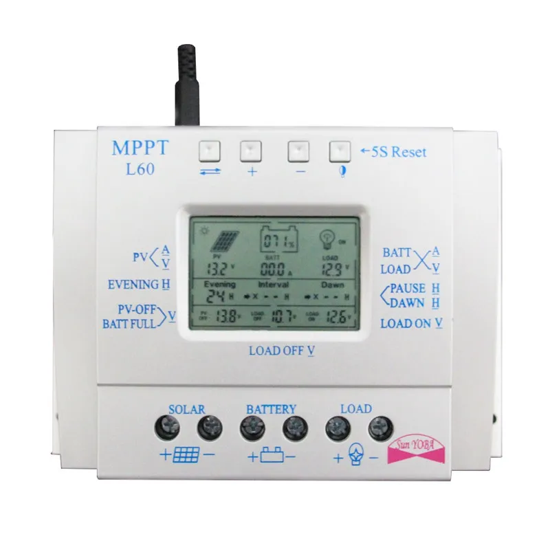 

L60-12V24V60A solar Electricity generation controller PWM High-power charger controller Adjustable double time control PWM