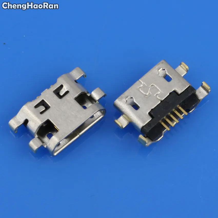 ChengHaoRan 2-20pcs Micro USB Connector Jack Socket 5pin reverse heavy plate 1.2mm Flat mouth without curling side Female