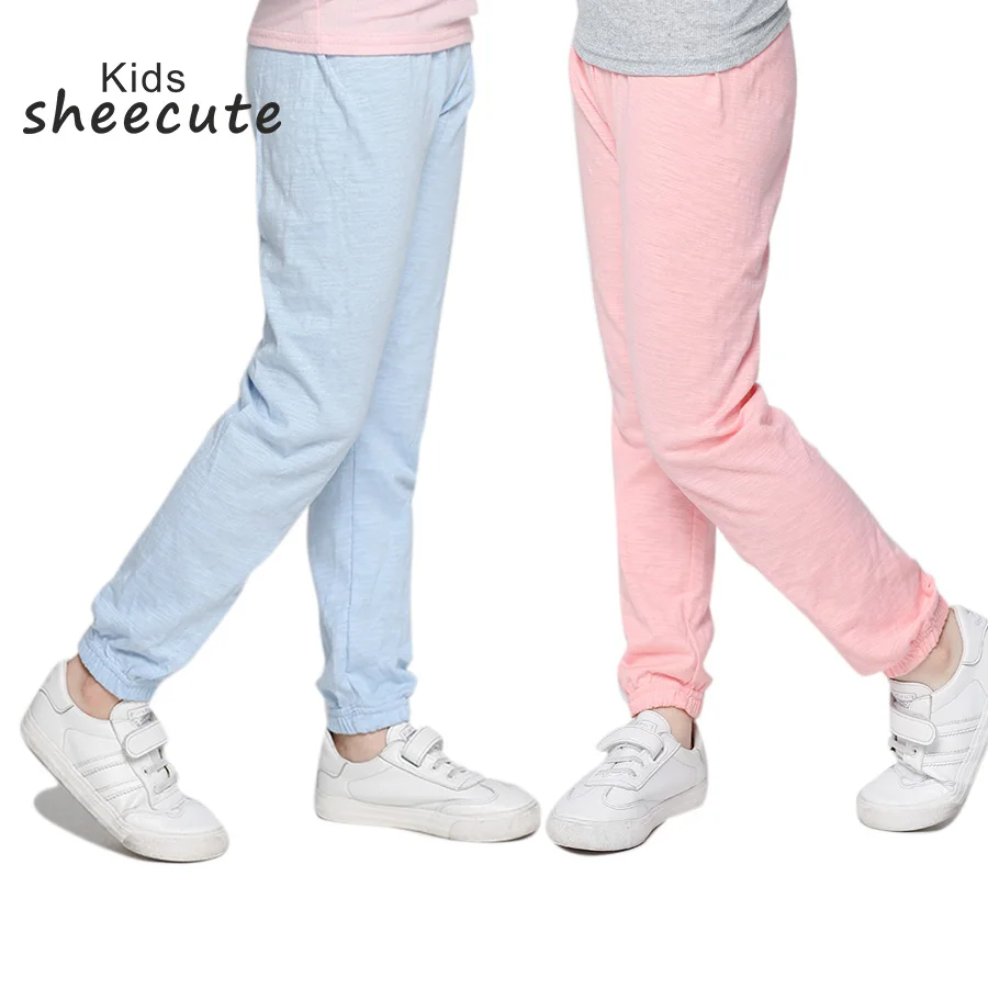 SheeCute Summer Girls Boys Full Length Candy color Casual Loose Cotton pants 3-10Y SCH726