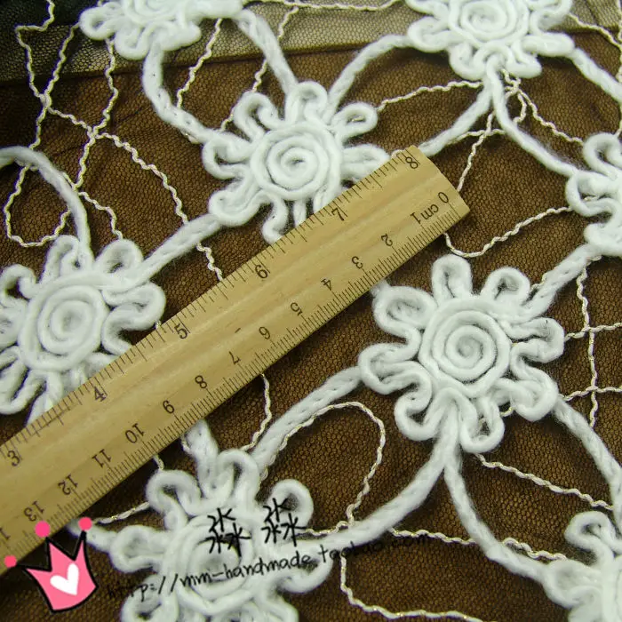 cloth black cotton lace wedding gauze three-dimensional flower scarf fabrics Phnom Penh /100*122cm