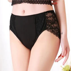 Large Size High Waist Panties for Women Underwear Milk Silk Big Size Briefs Elastic Traceless Plus Size Sexy Lace Panties Female