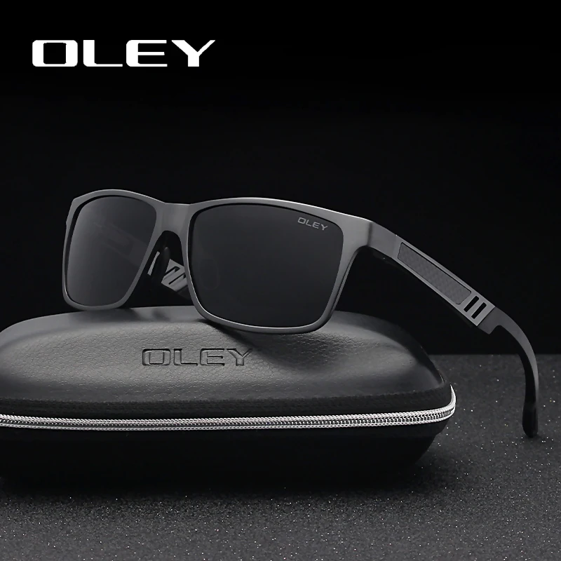 OLEY-Polarized Sunglasses for Men and Women, Aluminum Magnesium, Driving Glasses, Rectangle, Male, Male