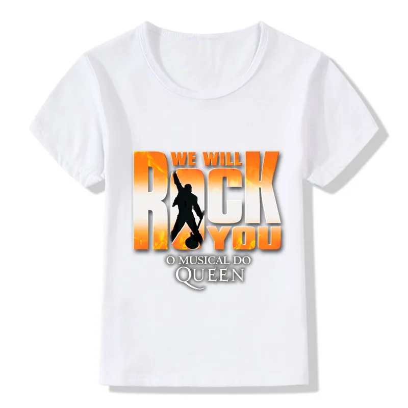 2018 We Will Rock You Queen Children T-shirt Summer Top Boys/Girls Clothes Hipster Casual Baby Kids T shirt,HKP955