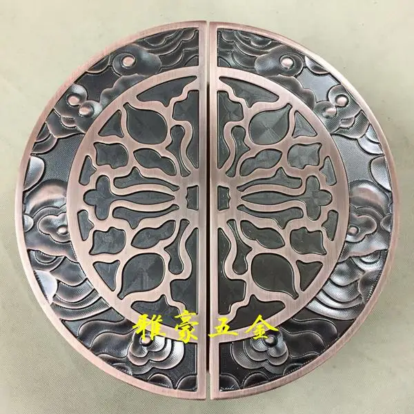 The bronze sculpture of Chinese antique glass door handle door handle door handle door handle half round wood