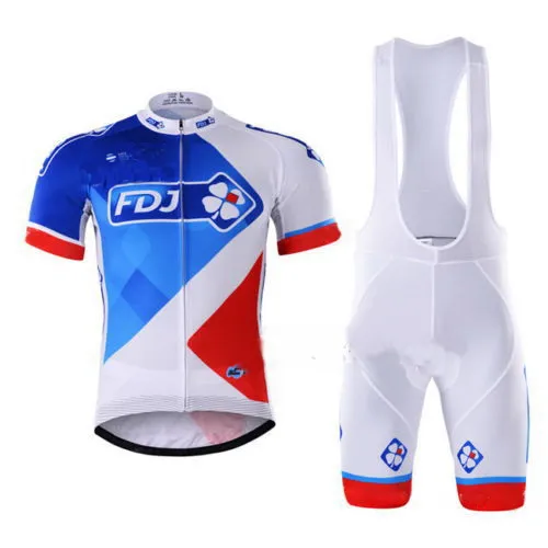 

2017 FDJ Team 2 COLORS Men's Cycling Jersey Short Sleeve Bicycle Clothing With Bib Shorts Quick-Dry Riding Ropa Ciclismo