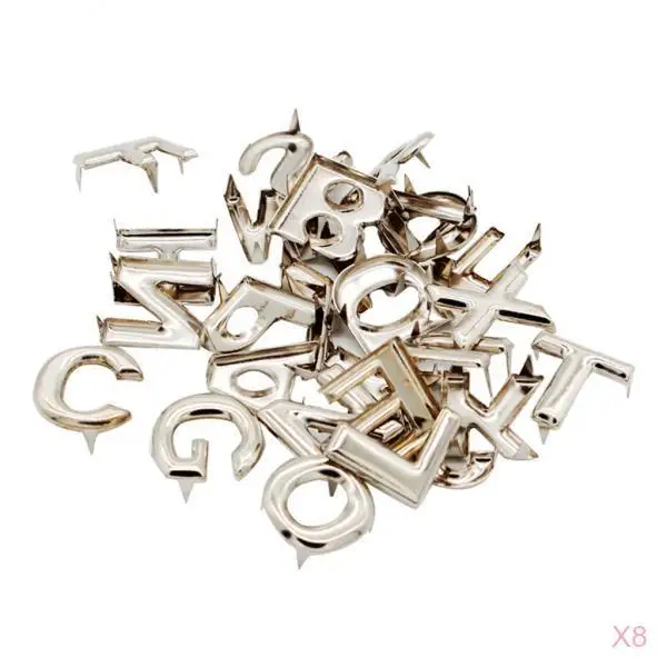 208Pcs DIY Alphabet Letter A - Z Metal Rivets Claw Stud For Bags Clothes Hats Decor