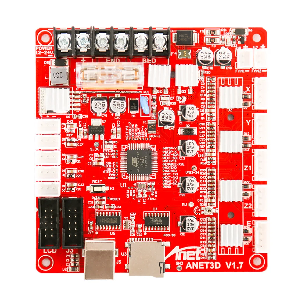 Imagem -02 - Controlador Anet-mainboard para Impressora 3d Peças Motherboard Reprap Ramps1.4 2004 12864lcd a3 a6 a8 a8 Plus E10 E12 E16 12 24v