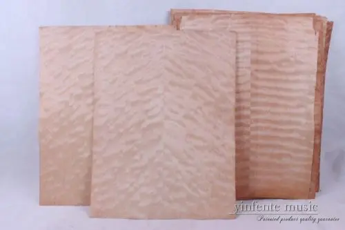 2  pcs  Beautiful Natural color pattern Maple guitar with veneer 51-52cmx39-41cmx0.5mm