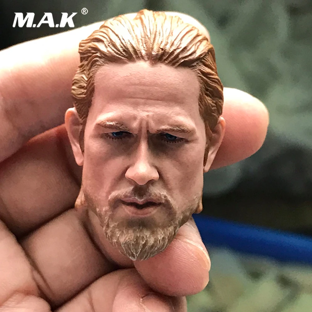 1:6 Scale Male Head Sculpt Accessory Sons of Anarchy Charlie Hunnam Head Carved Model for 12'' Action Figure Body