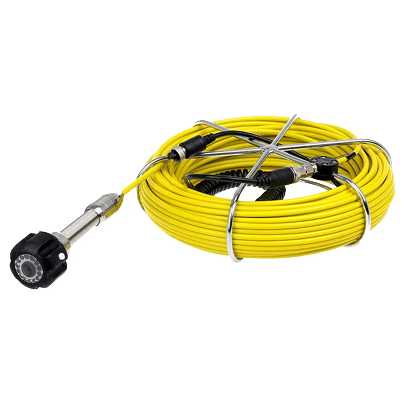 Push Rod 23MM Camera Head 20 Meter Cable 7 inch Industrial Pipe Inspection Camera System With 12Pcs White LED Lights