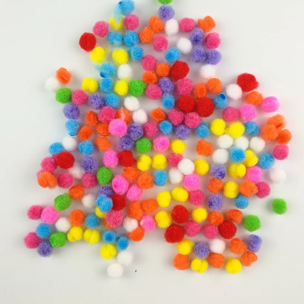 8MM 100PCS Multi-color Pompon Balls Pompoms Pom-pom Kindergarten DIY Art Craft Materials for Creative Kids Early Educational