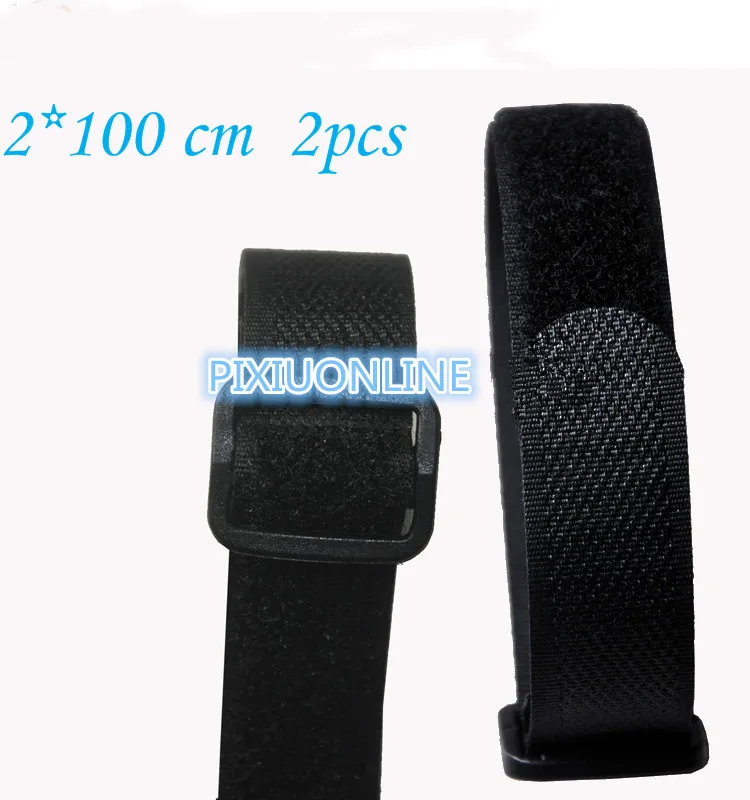 2PCS/LOT YT1142B Buckle Magic Tape Strap Black  Cable Tie Wide 2 cm Length 100 cm Free Shipping Sell at a Loss  Nylon strap