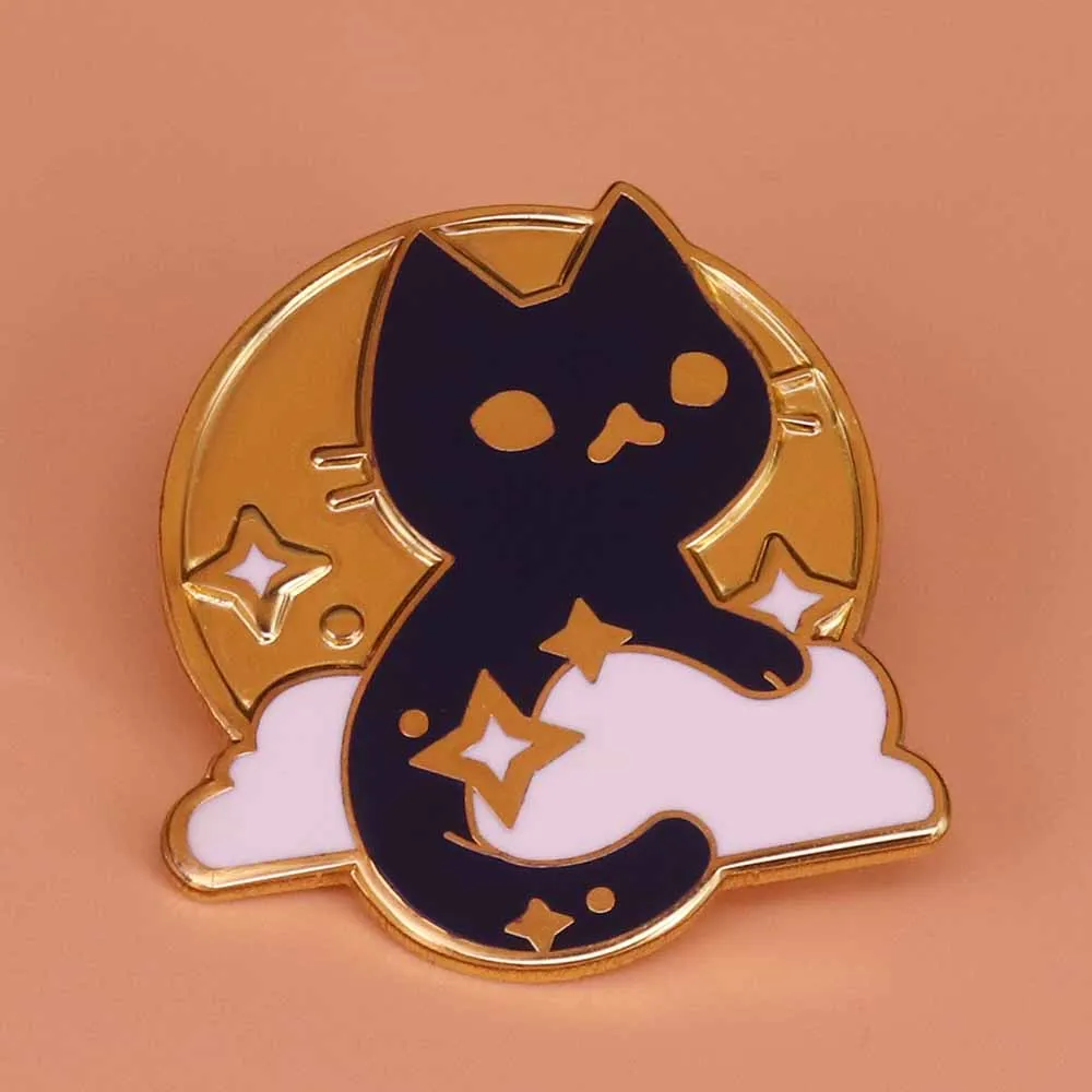 Cosmic cat brooch space pin galaxy badge cute animal pins astronomy jewelry astronaut gift