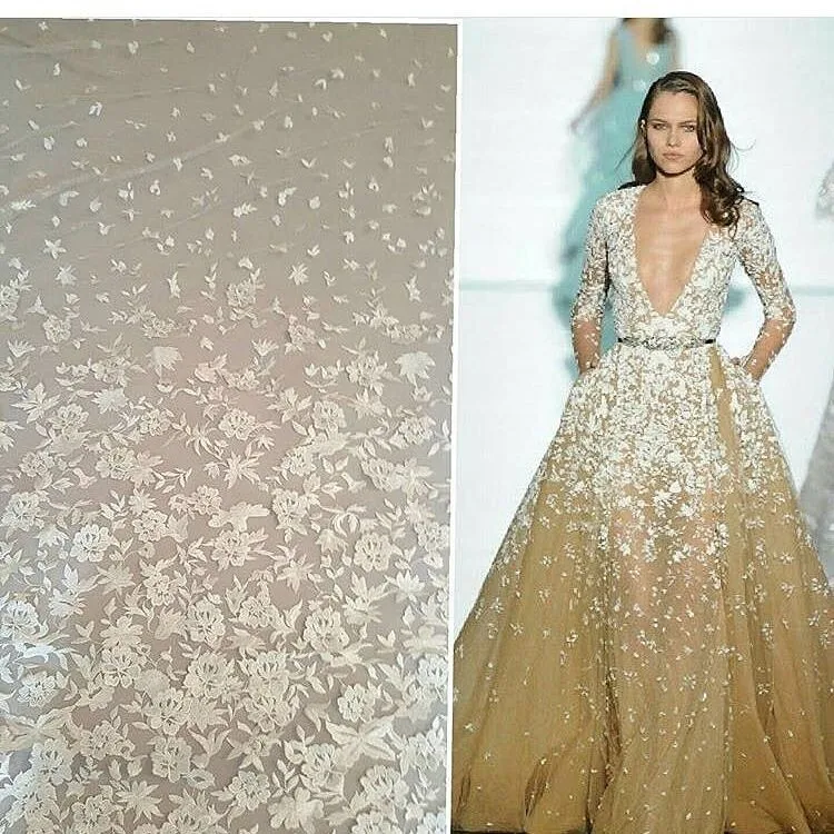 

Embroidery mesh lace fabric high quality african tulle lace fabric J-9828 french lace for wedding dresses fabric