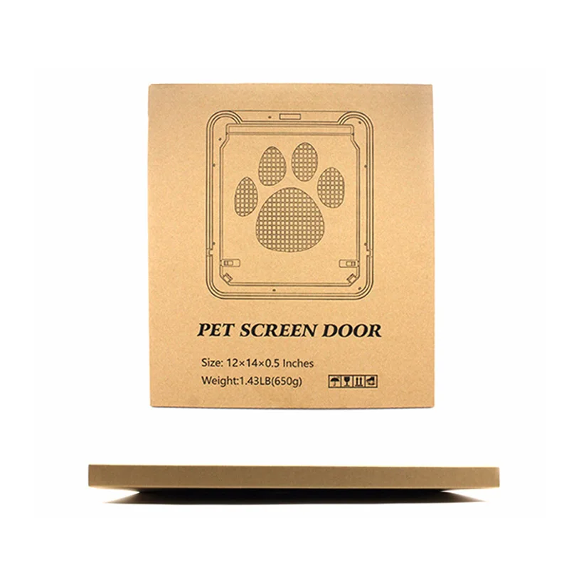 4-Way Lockable Plastic Pet Big Dog Cat Door for Screen Window Safety Flap Gates Pet Tunnel Dog Fence Free Access Door for Home