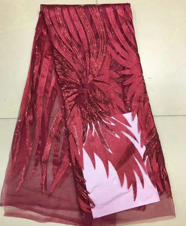 

Newest arrival Beautiful French Sequins tulle lace fabric sequins Fashionable African lace fabric