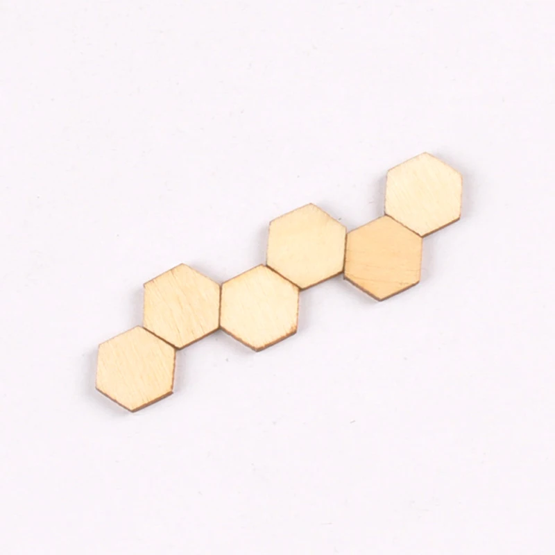 10/15/20/25/30/40/50/60/80/100mm Wooden Crafts Hexagonal Pieces Scrapbooking Crafts wood decoration for Home Decoration m2132X