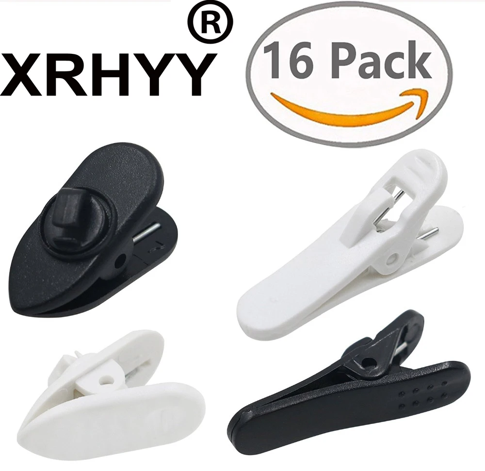 XRHYY 2Sizes 16Pcs 360 Degree Rotate Earphone Mount Cable Clothing Clip for Most Bose Monster Sony Sennheiser Headset Headphones