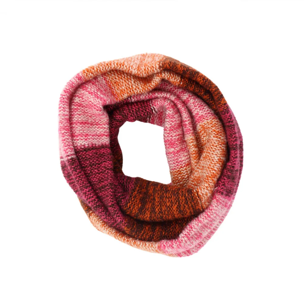 Knit Infinity Loop Scarf Winter Women Fashion ring Circle Collar Plaid Mohair Neck Warmer