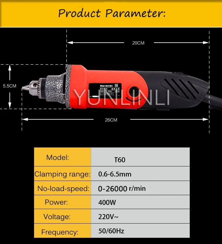 Electric Grinder Multi-Functional Grinding Machine + Accessories Adjustable Speed Polishing Machine Wood Carving Machine