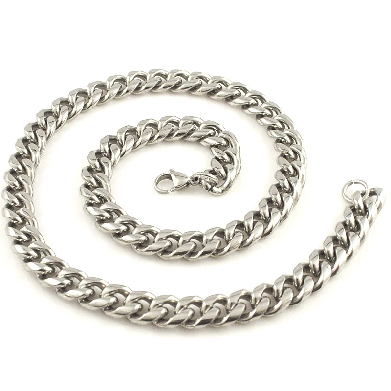 High Quality Retro Fashion Stainless Steel Punk Rock Style Party Popular Circle Charm Chain Necklace Men's Jewelry AN011