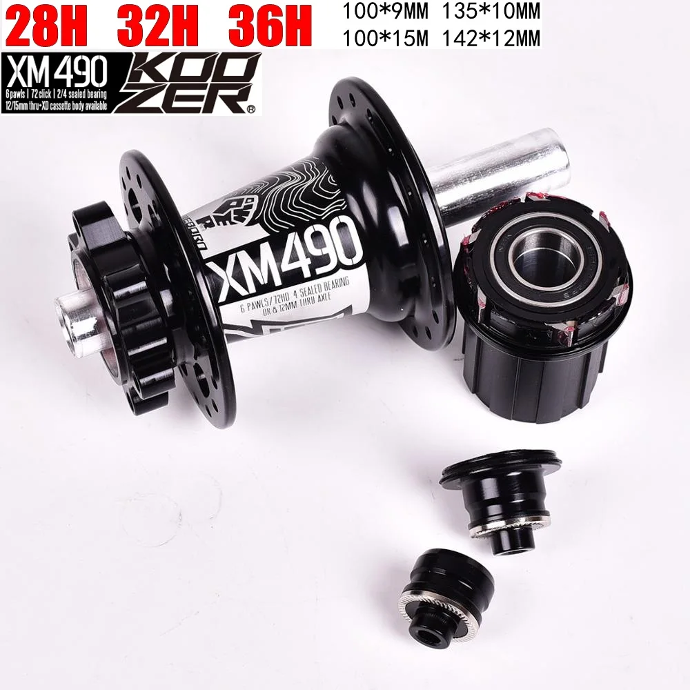 

Koozer XM490 Black 28/32/36H Hole Disc Brake Hub 4 Sealed Bearing MTB Mountain Bike Hubs QR Thru Axle Quick Release Bicycle Hub