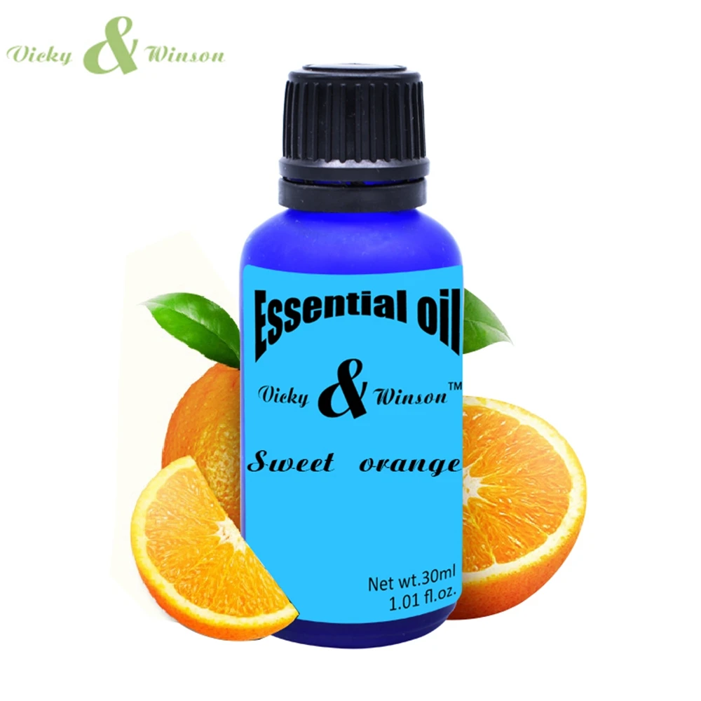 Vicky & Winson Zoete Orange Aromatherapie Essentiële Oliën 30Ml Pure Essentiële Olie Helpen Gastro-intestinale Verzachten Huid Ontgeuringseffect