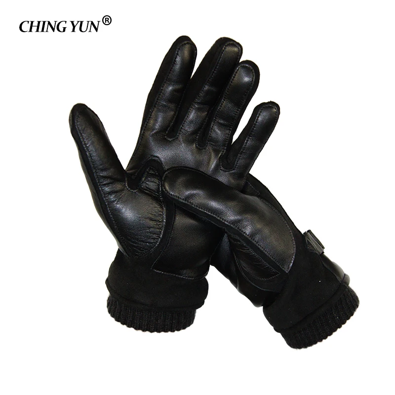 Winter man Sheep skin leather gloves male warm Super soft Stitching design Comfortable men\'s Operating mobile phone men mittens