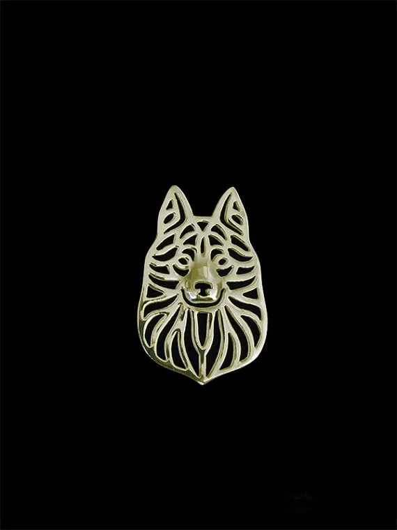 

Брошь в виде собаки Schipperke, золотого и серебряного цвета