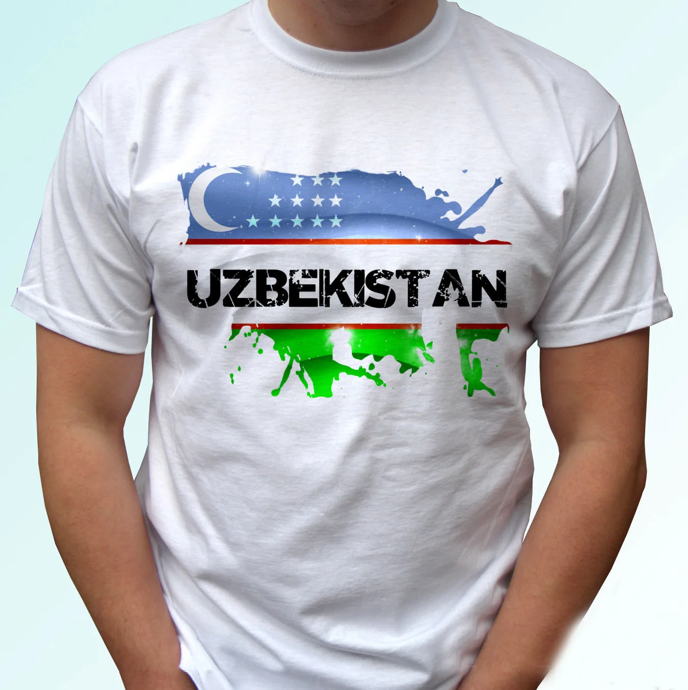 2019 Fashion Uzbekistan Flag Footballer Soccers Proud White T Shirt Top Tee Mens Sizes Tees