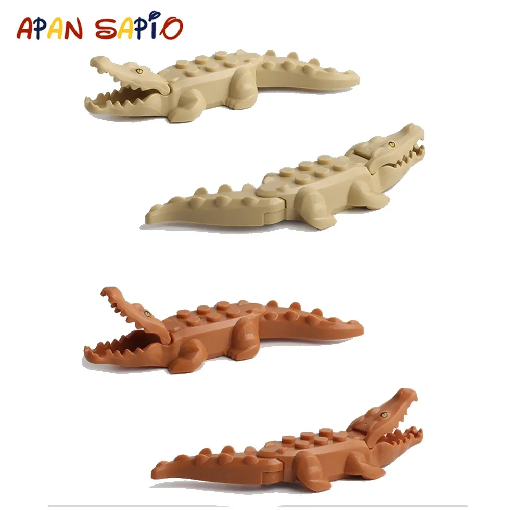 Animal Building Blocks Model Crocodile Leopard Educational Games Figure Brick Toys for Children Kids